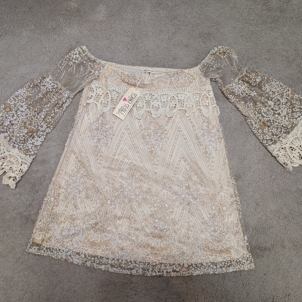 New With Tags Elegant Off-Shoulder Lace Dress